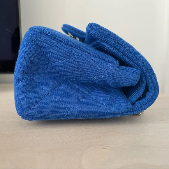 CHANEL 2.55 Mini Blue Quilted Cloth Shoulder Crossbody Bag - Picture 6 of 14